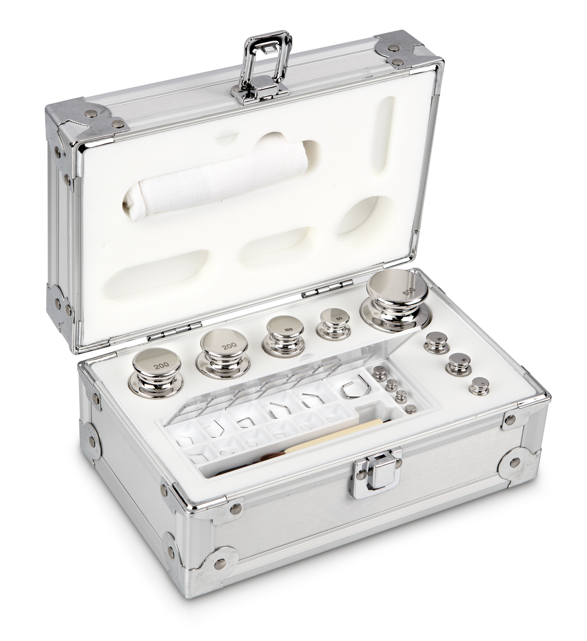 E1 1 mg - 500 g Gewichtsatz im Aluminiumetui