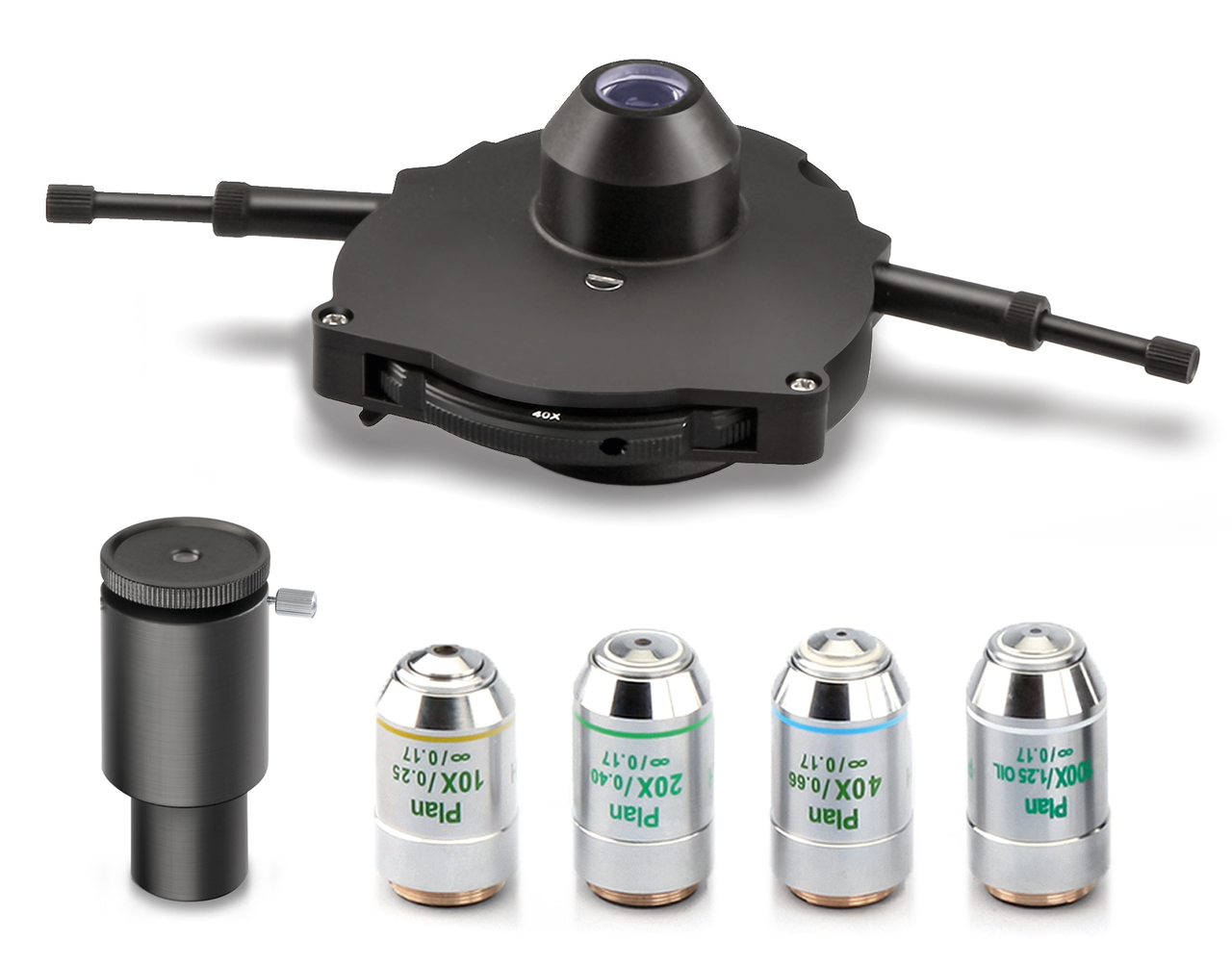 PH-Kompletteinheit 10x/20x/40x/100x für OBN-1 inkl. Inf-PH-Plan-Objektive