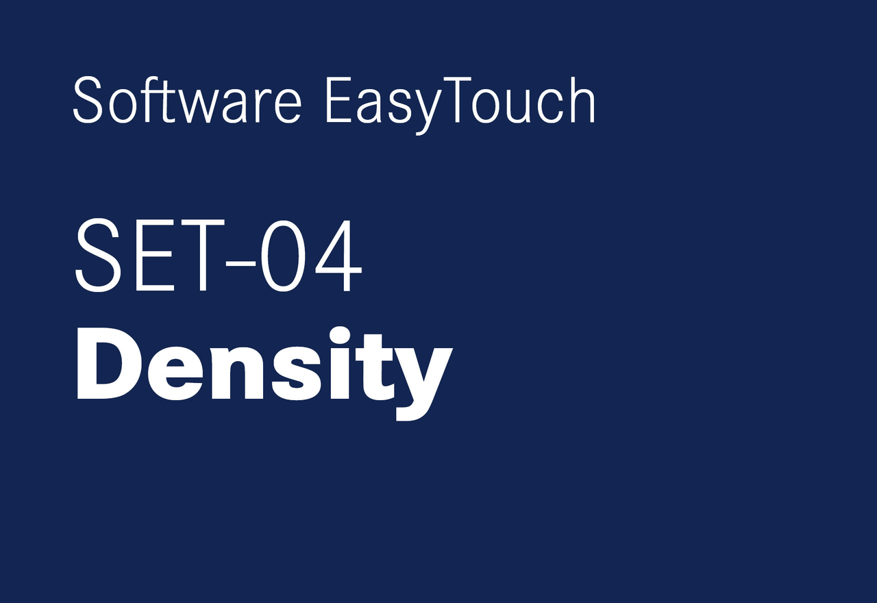 EasyTouch Density – Dichtebestimmungsfunktion