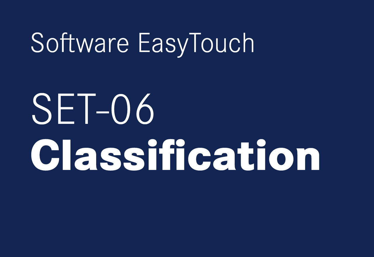 EasyTouch Classification – Klassifizierungsfunktion