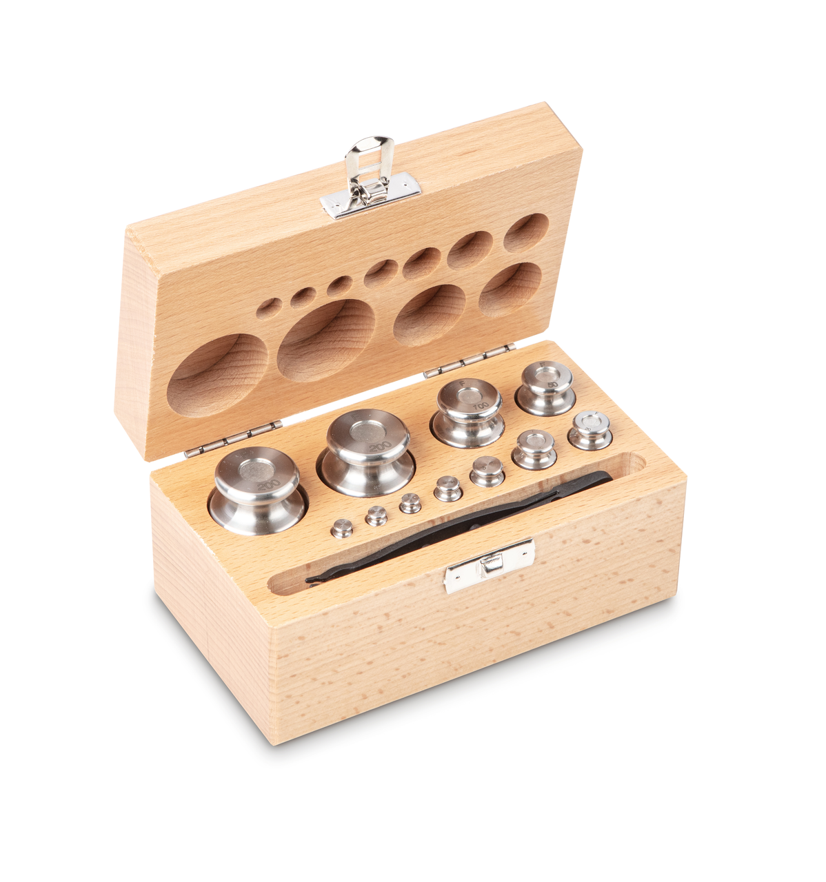 F2 1 g - 200 g Gewichtsatz im Holzetui
