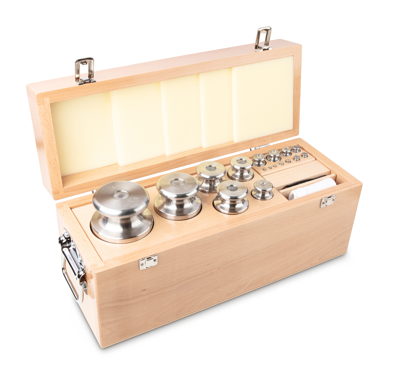 M2 1 g - 10 kg Gewichtsatz im Holzetui