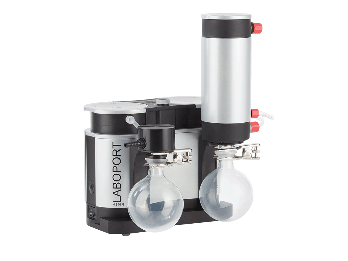 LABOPORT_N840-G_SH_sRGB_72dpi_1200px_900px Chemiefestes Vakuumpumpsystem bestehend aus chemiefester Membran-Vakuumpumpe