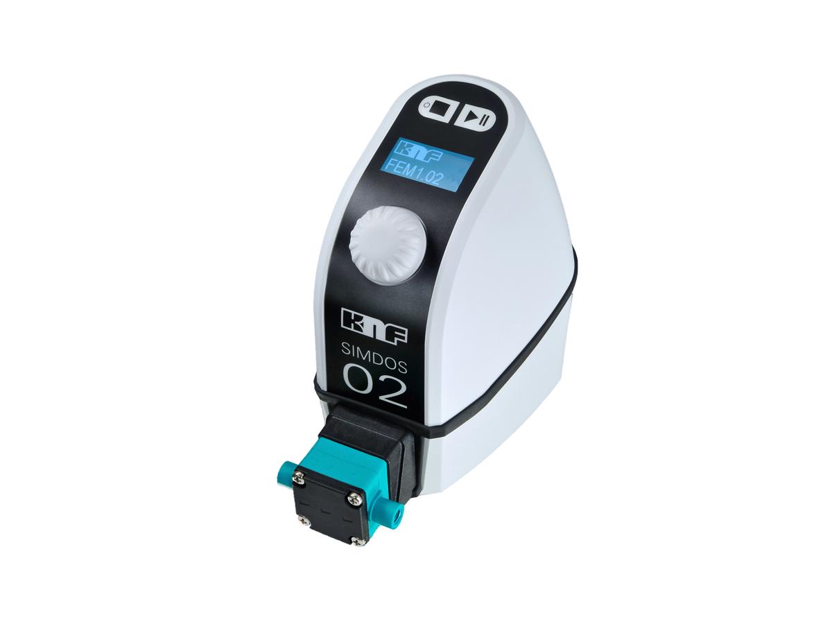 Chemiefeste Membran-Dosierpumpe für Flüssigkeiten. Der Einsatz von chemiefesten Werkstoffen wie z.B. PTFE