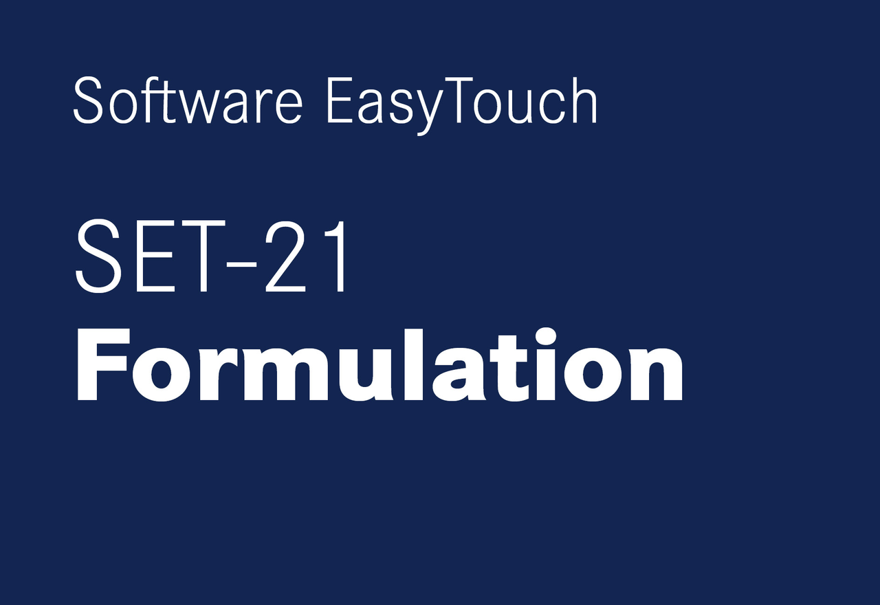 EasyTouch Formulation – Rezepturfunktion